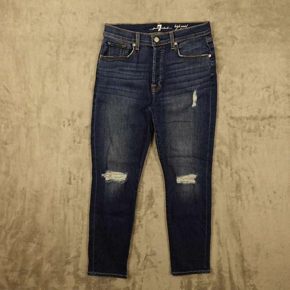 7 For All Mankind Jeans High Waist Josefina women's 29 blue denim slim boyfriend